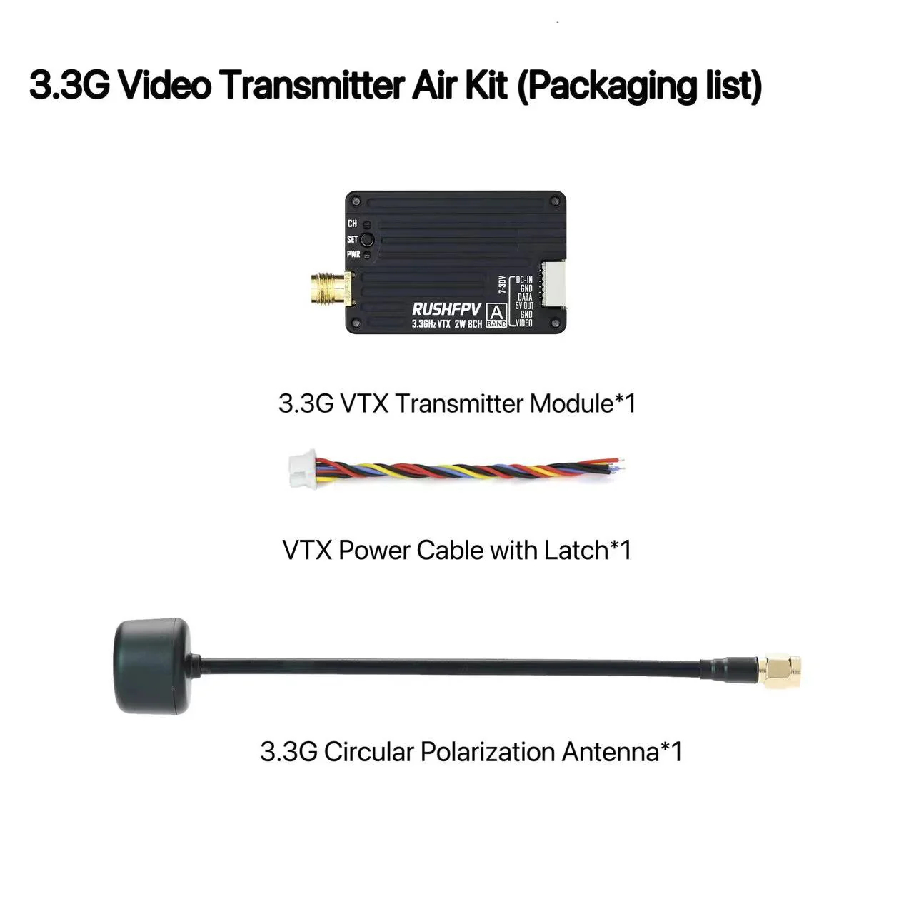 RUSHFPV 3.3G 2W VTX Transmitte - Fpv Drone Antenna avis et prix