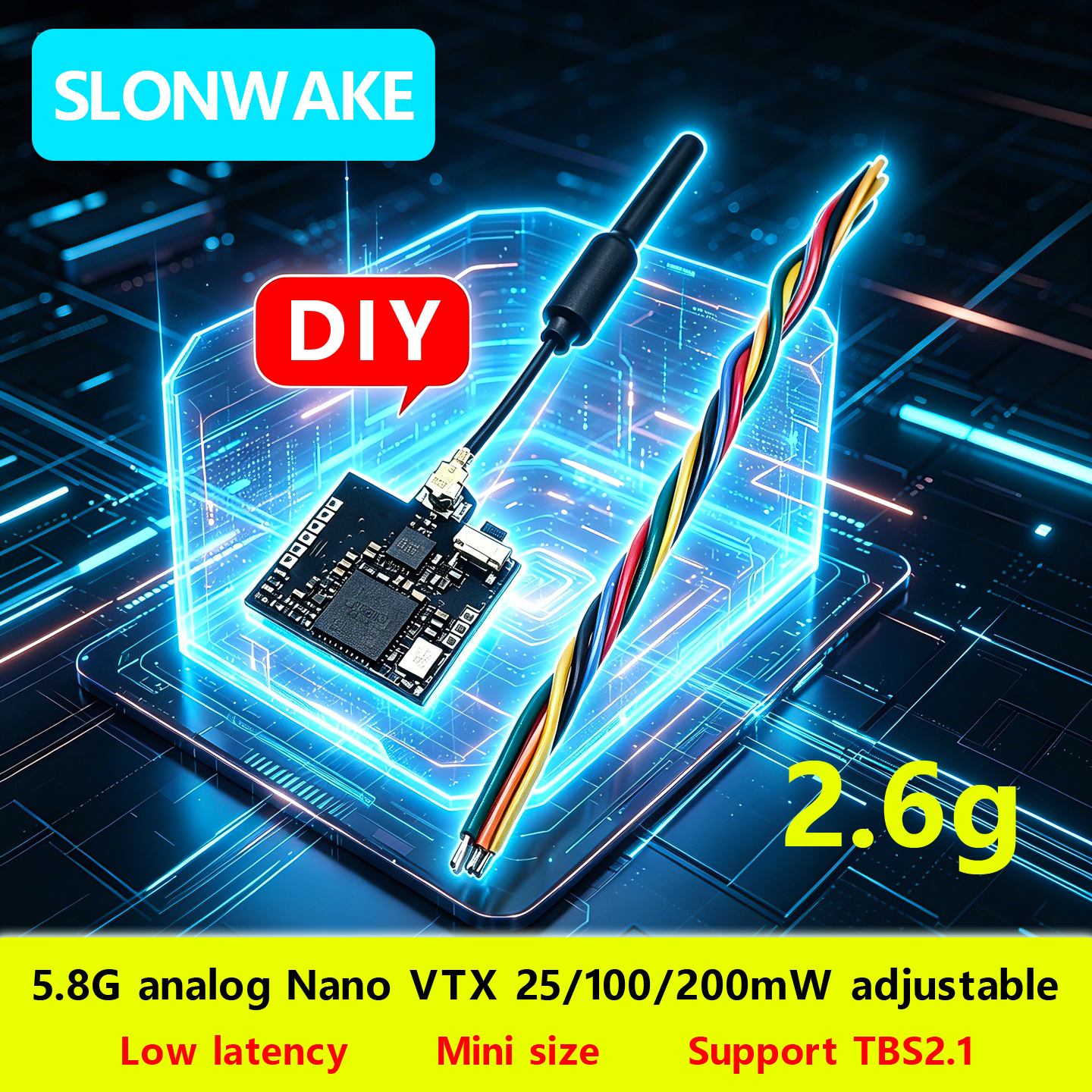 SLONWAKE Nano 5.8G 48CH 200mW  - Fpv Drone Transmitter avis et prix