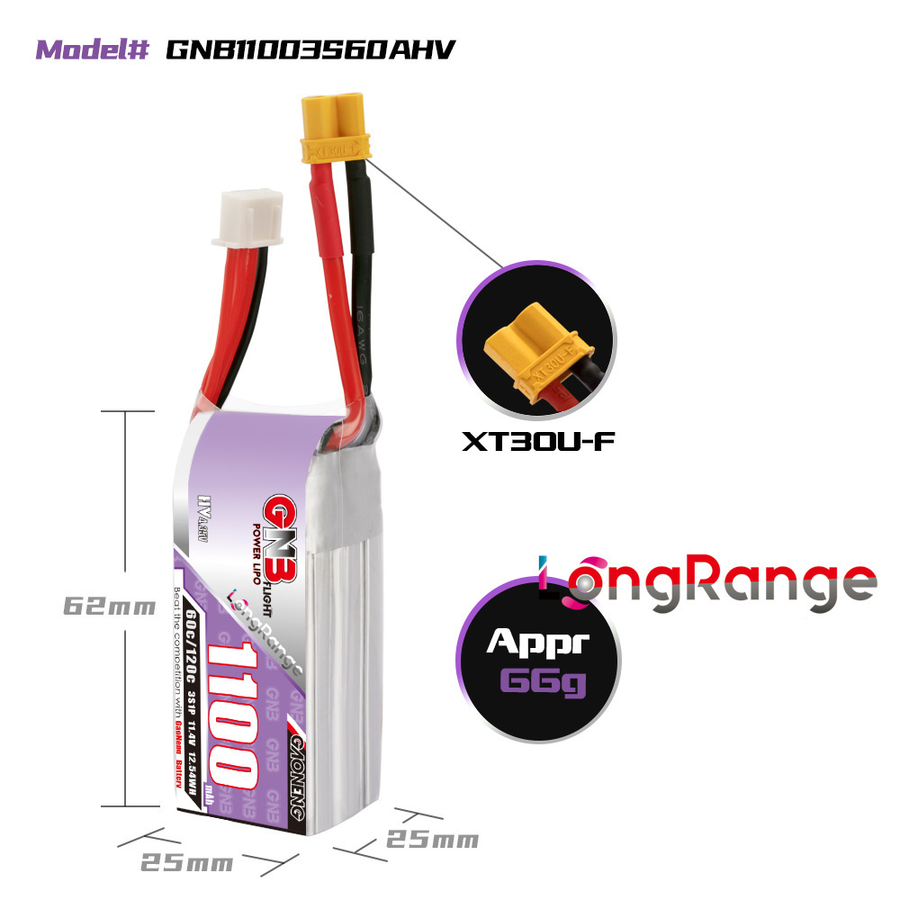 GNB 1100mAh 2S 3S 4S 6S 60C/12 - Fpv Drone Receiver avis et prix