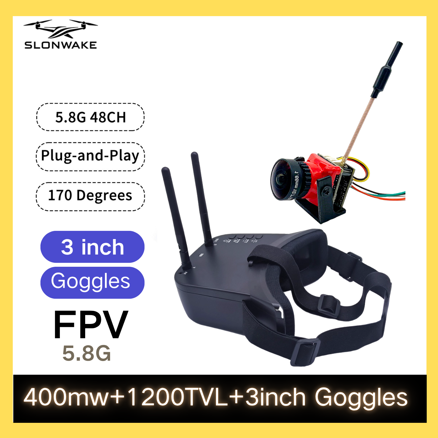 SLONWAKE 5.8G 48CH FPV 400mw V - Fpv Drone Frame avis et prix